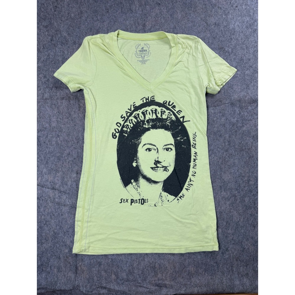 Trunk Ltd Sex Pistols Graphic Tee Womens M Green Cotton God Save The Queen Punk